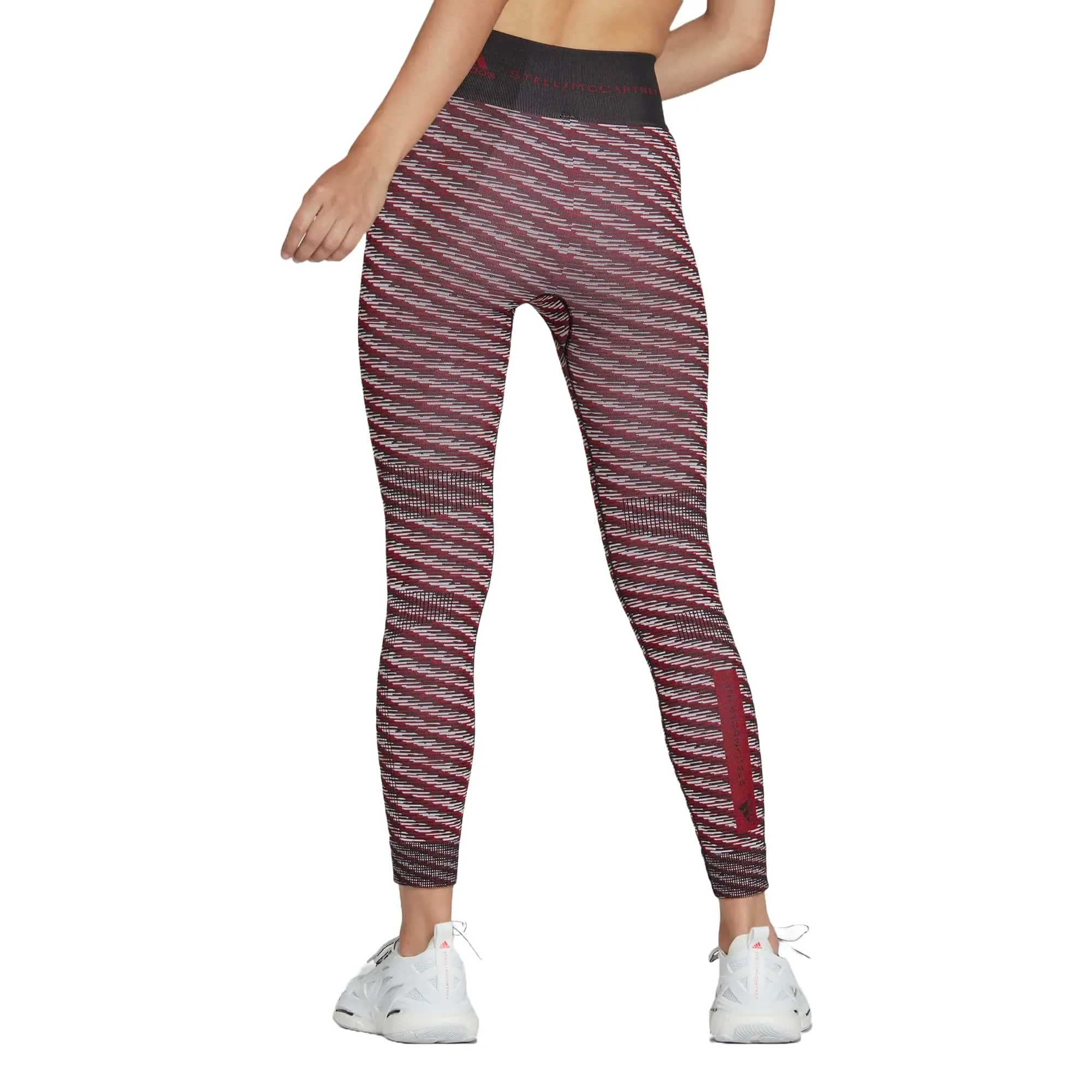 (WMNS) adidas by Stella McCartney Knit Training Tights 'Red Black' HG1267 sold by KicksCrew product image thumbnail 3