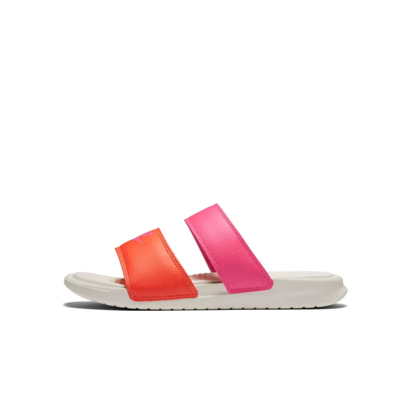 (WMNS) Nike Benassi Duo Ultra Slide 'Pink Orange White' 819717-068 sold by KicksCrew