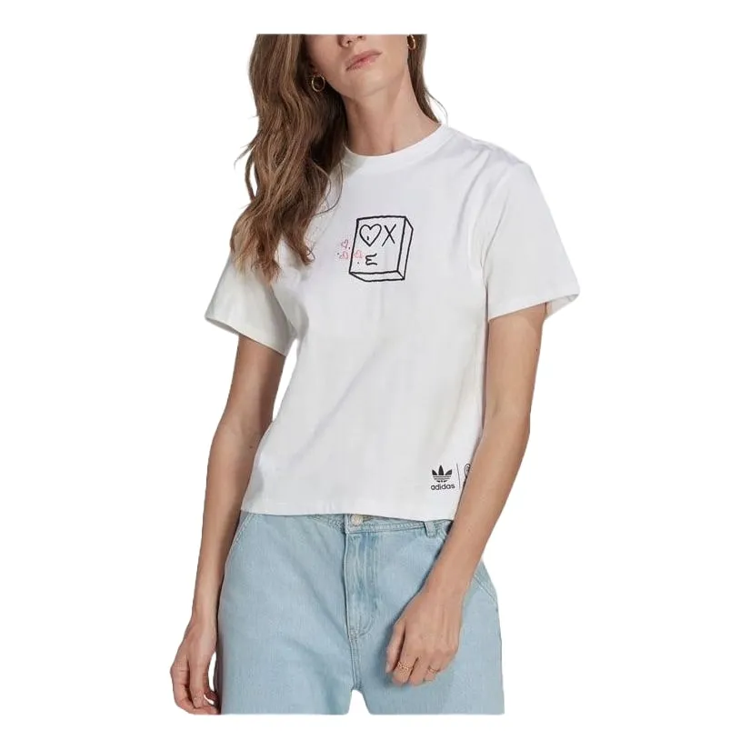 (WMNS) adidas Andre Saraiva T-Shirt 'White Black' HZ9002 sold by KicksCrew product image thumbnail 2