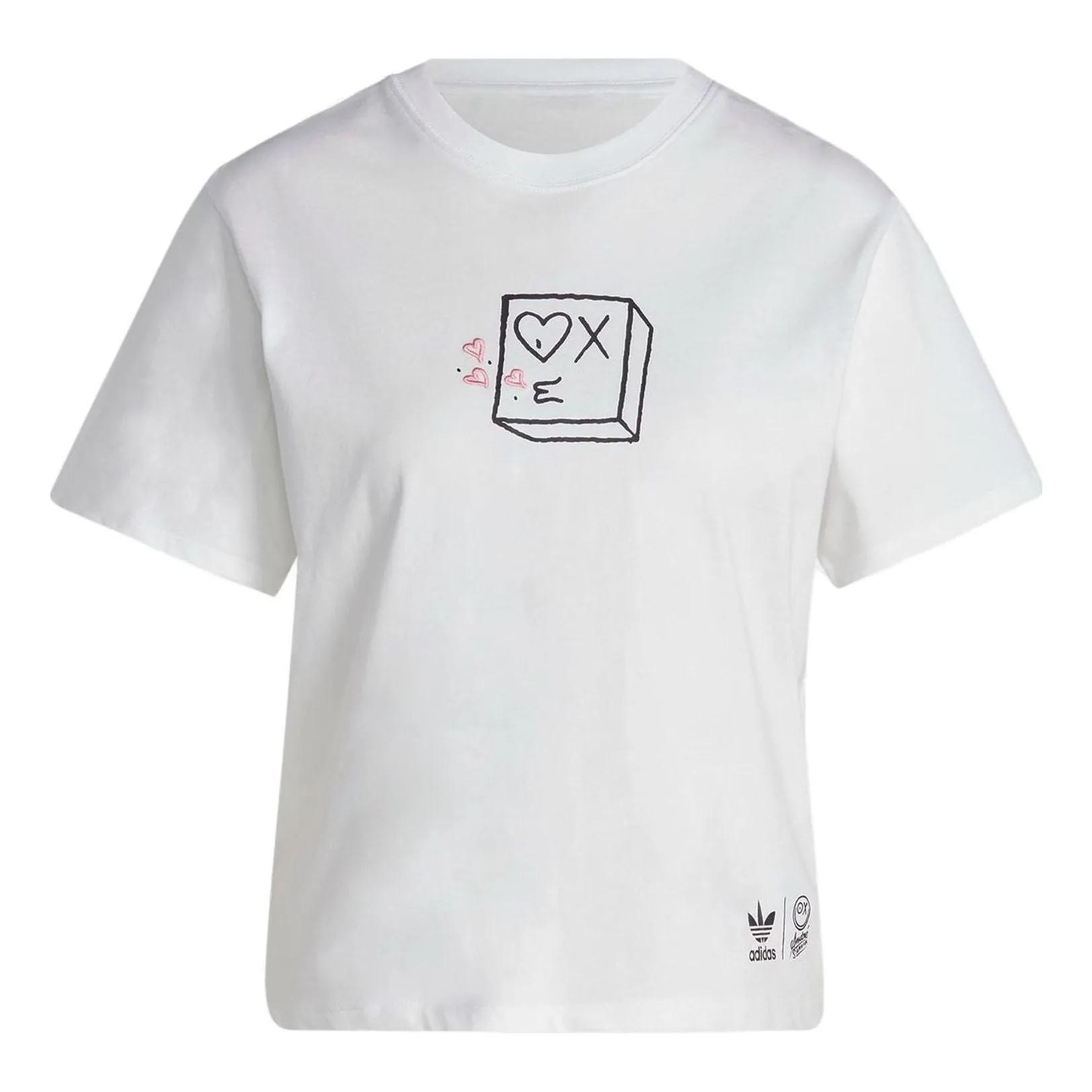 (WMNS) adidas Andre Saraiva T-Shirt 'White Black' HZ9002 sold by KicksCrew
