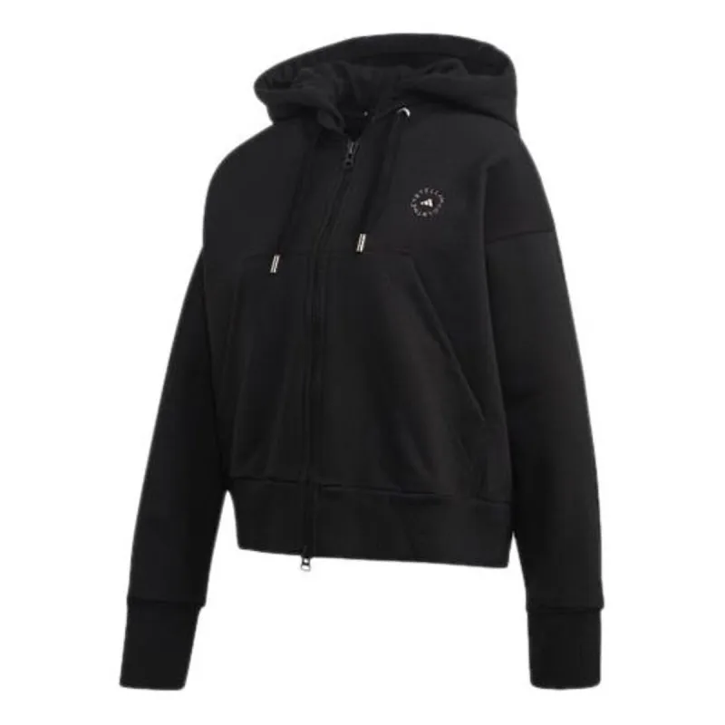 (WMNS) adidas by Stella McCartney Cropped Hoodie 'Black' GL4147 sold by KicksCrew