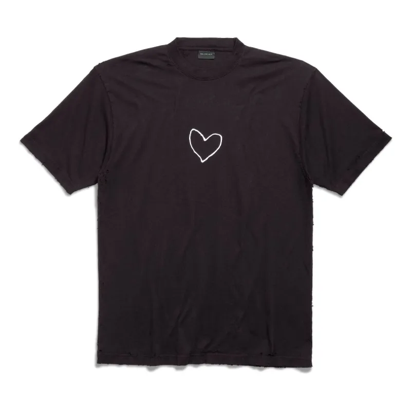 (WMNS) Balenciaga Lovey T-shirt Large Fit 'Black' 641675TQVV89034 sold by KicksCrew