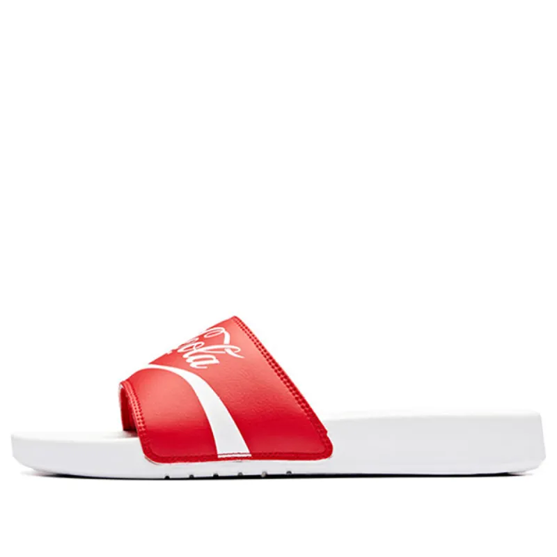 ANTA x Coca Cola Beach Slippers 'Red White' 91926983-1 sold by KicksCrew