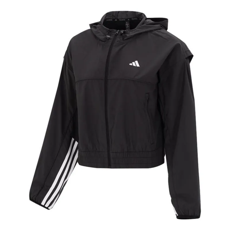 WMNS) adidas Sportswear W.N.D. Windbreaker 'Black White