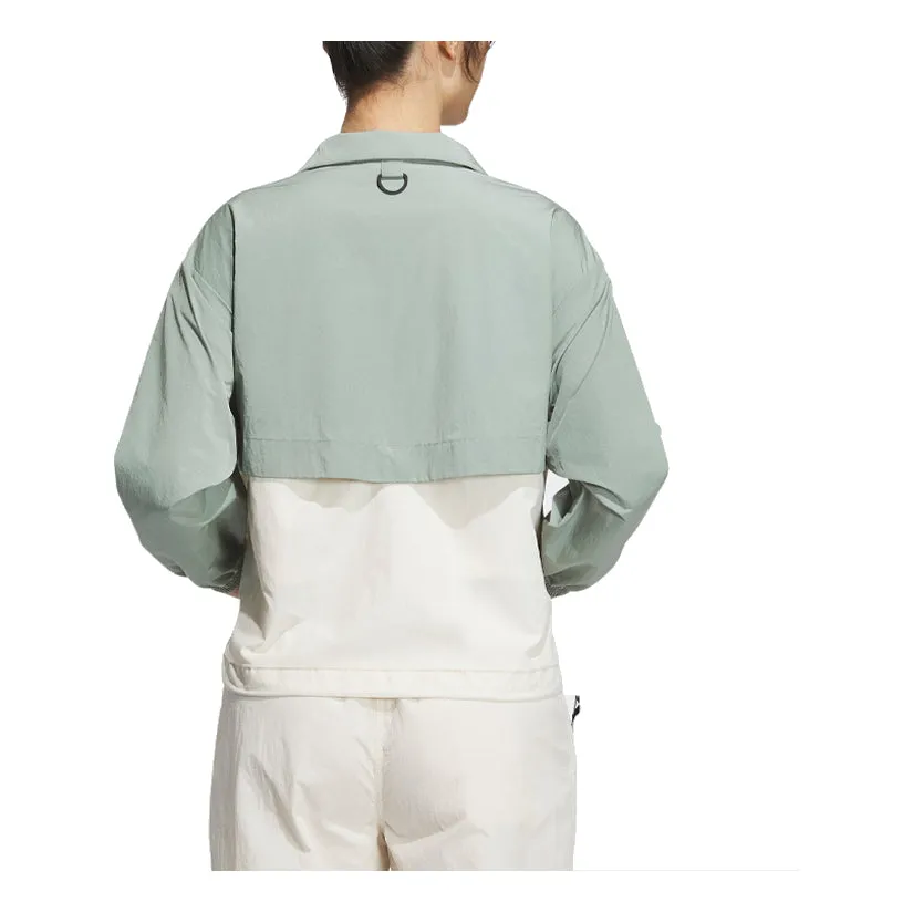 (WMNS) adidas Outdoor Windbreaker 'White Green' IK8618 sold by KicksCrew product image thumbnail 3