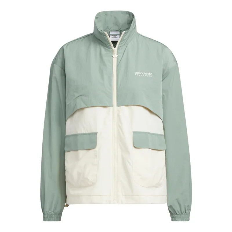 (WMNS) adidas Outdoor Windbreaker 'White Green' IK8618 sold by KicksCrew