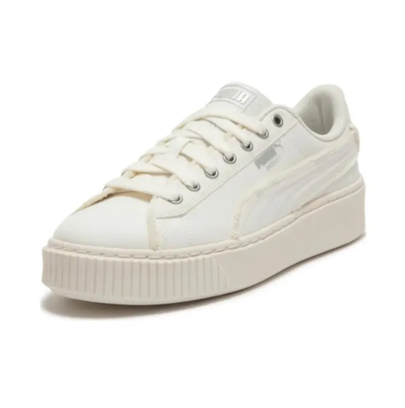 (WMNS) PUMA Basket Platform Fringe 'White' 399252-02 sold by KicksCrew