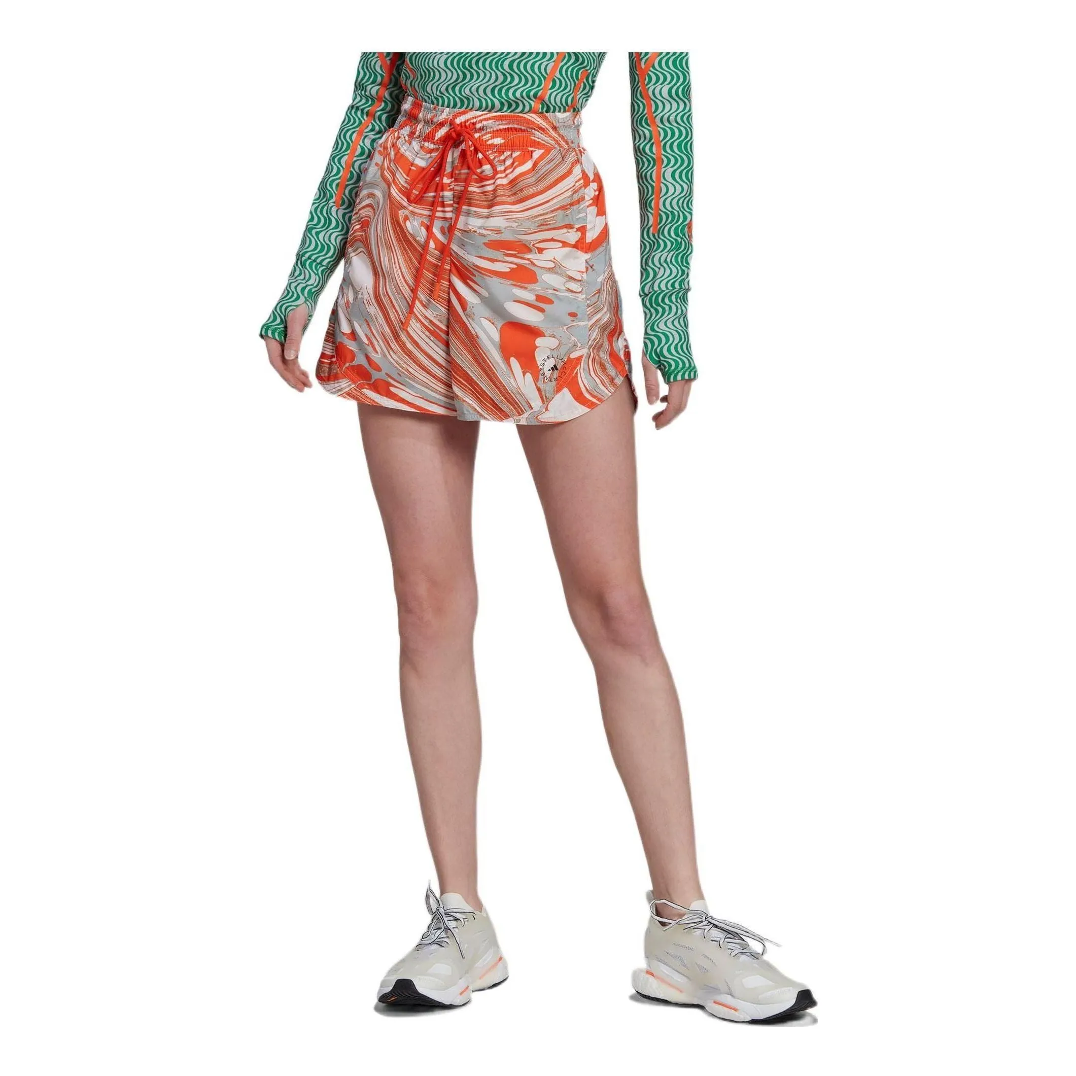 (WMNS) adidas by Stella McCartney TruePurpose Printed Training Shorts 'Orange White' HI6043 sold by KicksCrew product image thumbnail 2
