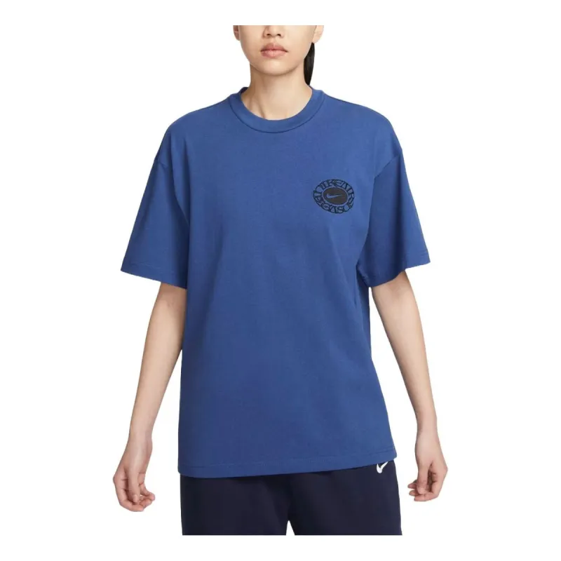 Balenciaga Back Print Logo Cotton T-Shirt 'Blue