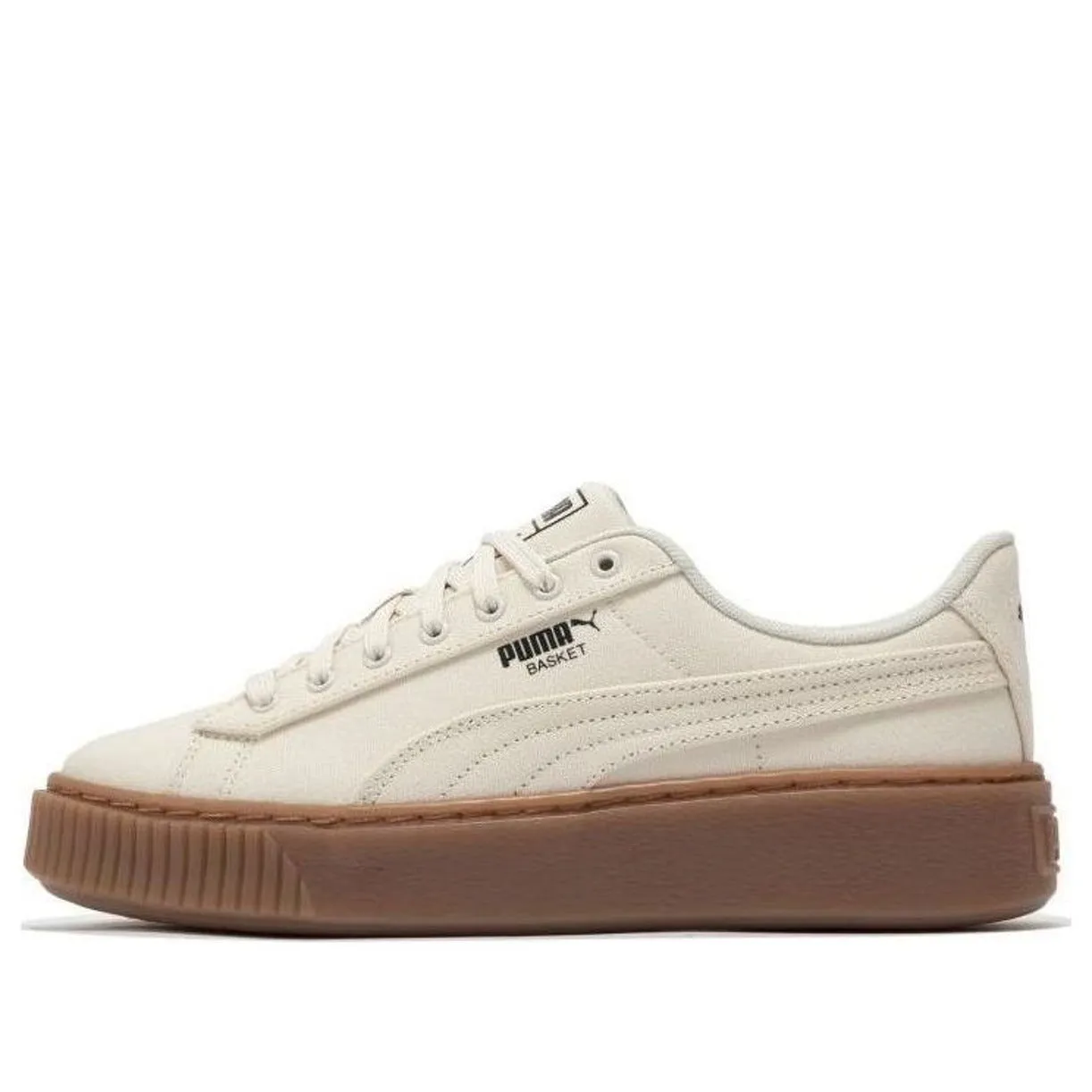 (WMNS) PUMA Basket Platform Canvas 'Beige' 399251-02 sold by KicksCrew