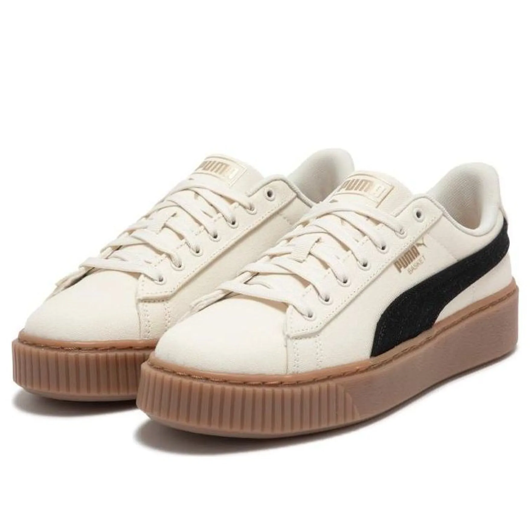 (WMNS) PUMA Basket Platform Canvas 'Beige Black' 399251-01 sold by KicksCrew product image thumbnail 2