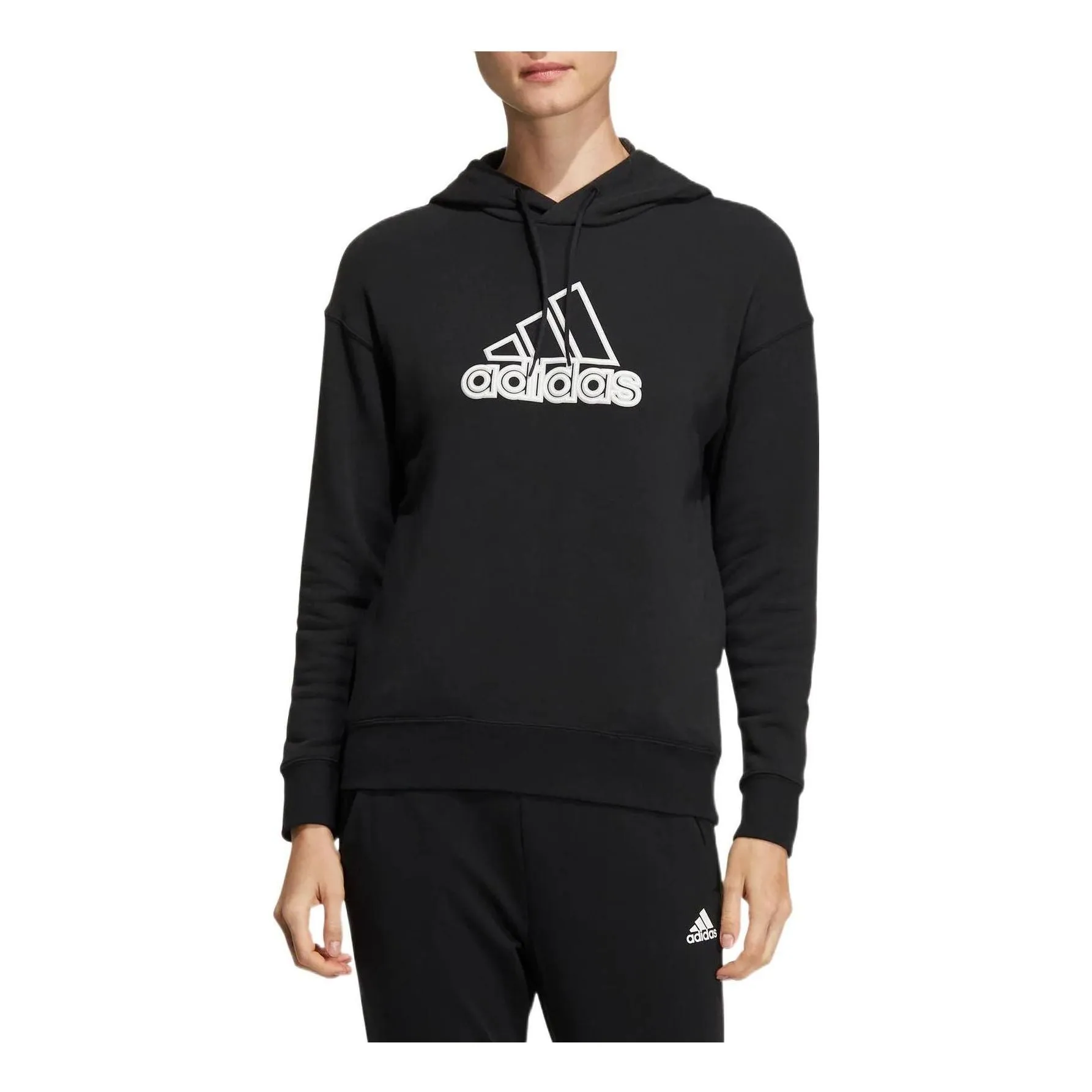 (WMNS) adidas Ust Hoodie 'Black White' HM5278 sold by KicksCrew product image thumbnail 2