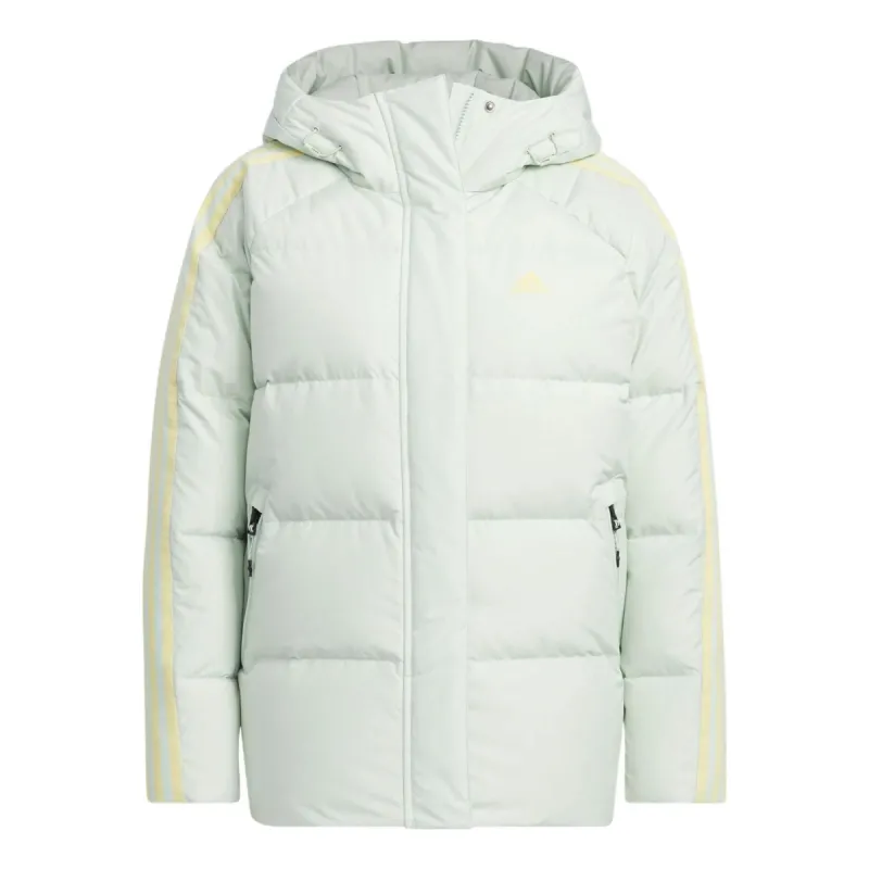 (WMNS) adidas 3-Stripes Puffy Down Jacket 'Green' HN2084 sold by KicksCrew