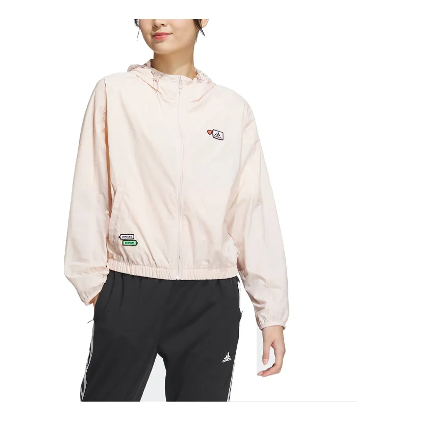 (WMNS) adidas Graphic Woven Jacket 'White' HY2863 sold by KicksCrew product image thumbnail 2