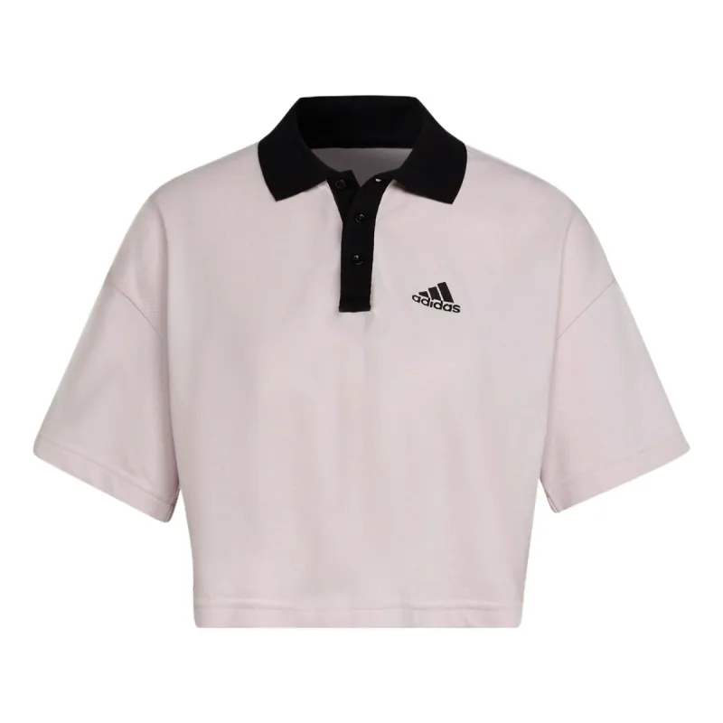 (WMNS) adidas Cropped Pique Polo 'Purple Black' HZ4172 sold by KicksCrew