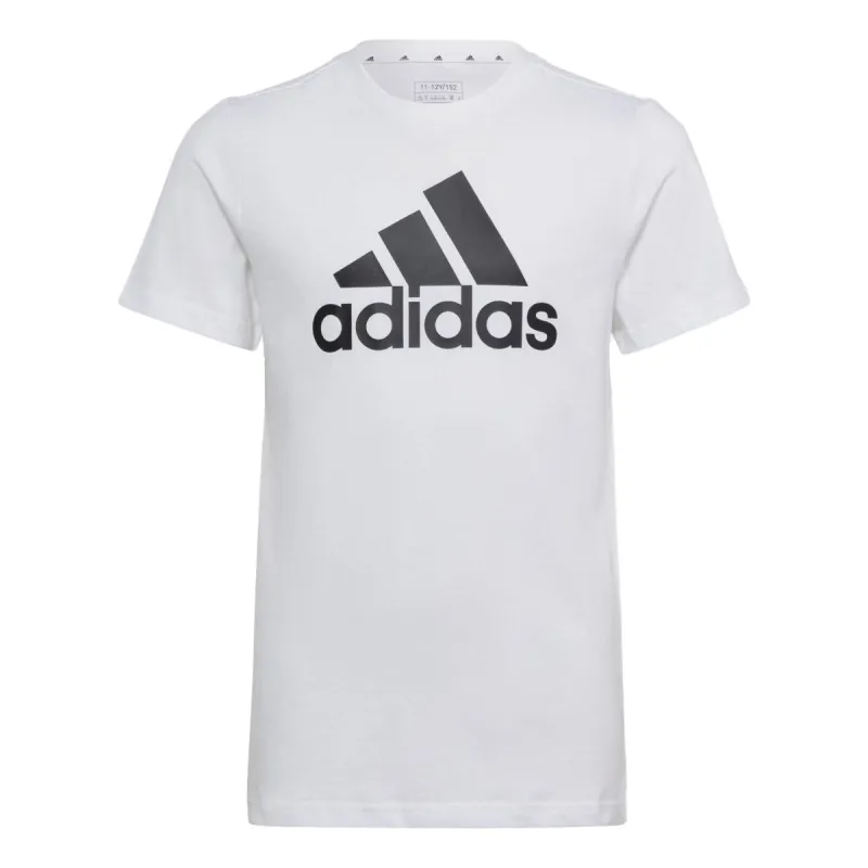 (GS) adidas Essentials Big Logo Cotton Slim T-Shirt 'White Black' IC9961 sold by KicksCrew