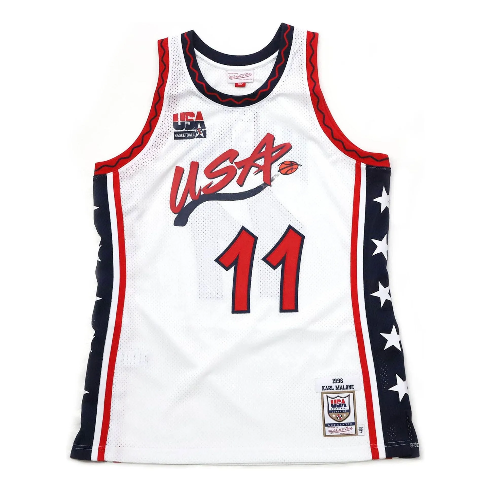 Mitchell & Ness Team USA 1996 Home Authentic Player Jersey 'Karl Malone' 5289016 sold by KicksCrew
