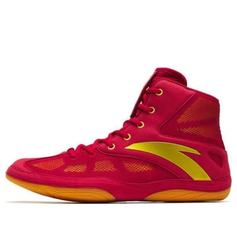ANTA High Top Wrestling Shoes 'Red Yellow' 41131306-1 sold by KicksCrew