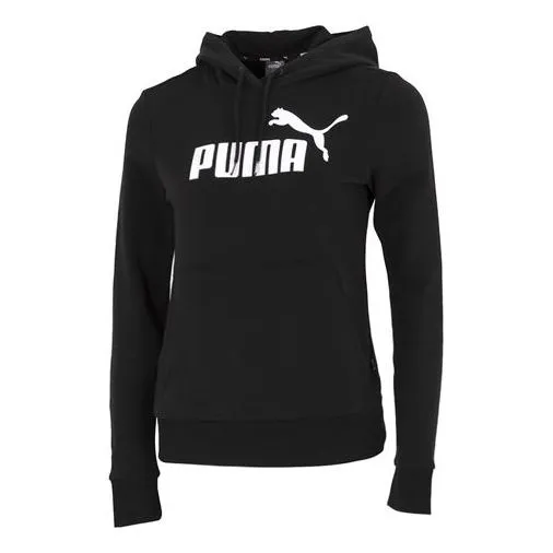 (WMNS) PUMA Minimalistic Alphabet Large Logo Printing Athleisure Casual Sports Hoodie Black 588712-01 sold by KicksCrew