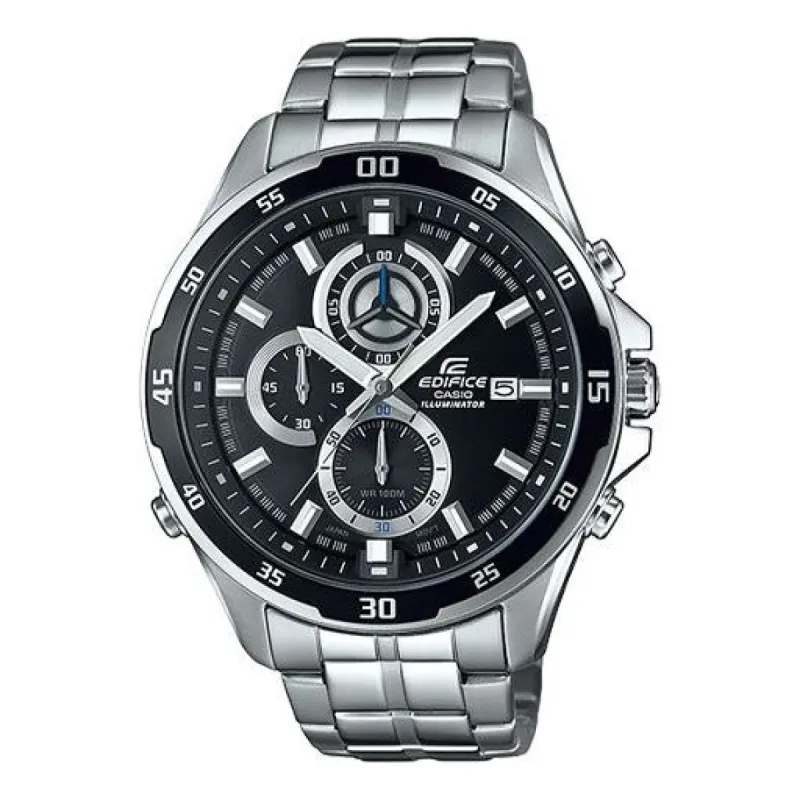 CASIO EDIFICE Steel Band Black Time SilverBlack SilverBlack Stainless Steel Strap Mens Analog EFR-547D-1A sold by KicksCrew