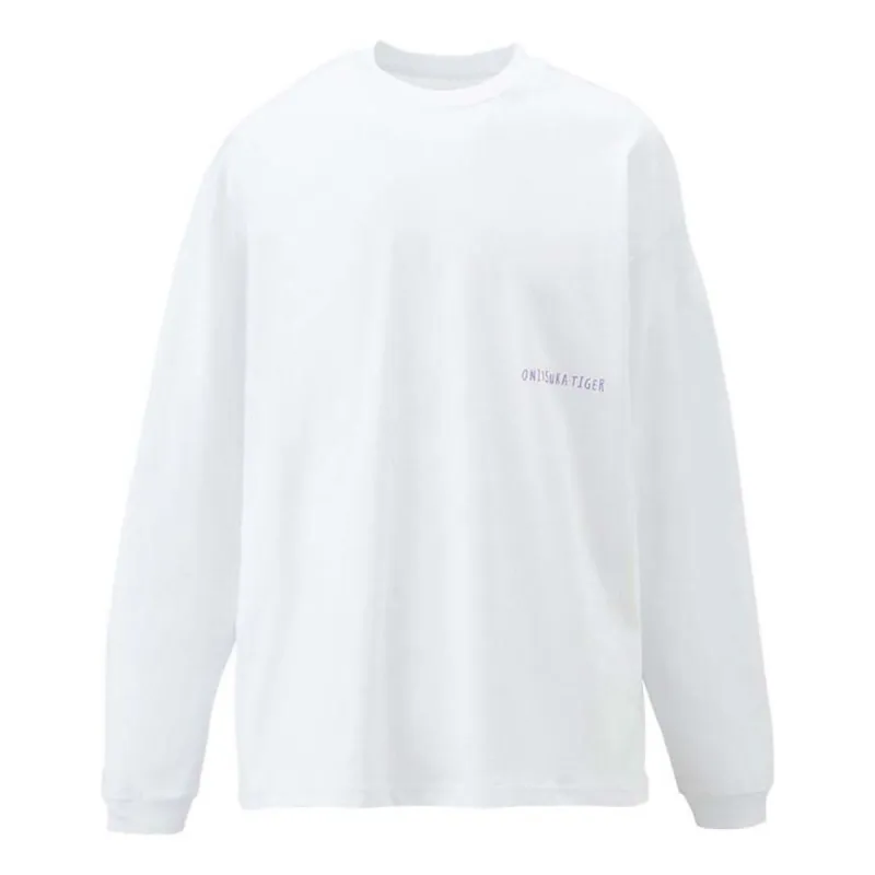 Onitsuka Tiger Graphic Long Sleeves T-Shirt 'White Purple' 2183B163-100 sold by KicksCrew