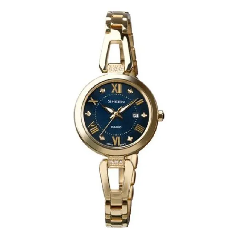 CASIO SHEEN Series Stylish Simplicity Temperament Business Swarovski Crystal Navy Blue SHS-4526G-2A Watch Analog SHS-4526G-2AUPR sold by KicksCrew
