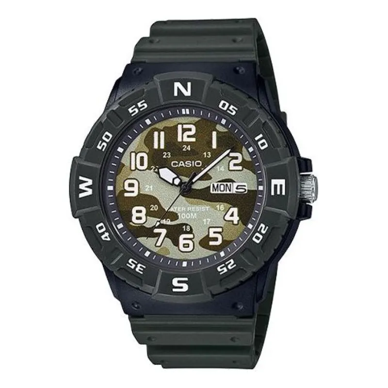 CASIO Camouflage Luminous 100M Waterproof Black Quartz Sports Mens Analog MRW-220HCM-3B sold by KicksCrew
