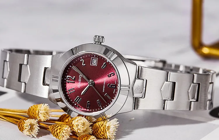 CASIO STANDARD Quartz Silver/Red Waterproof Analog LTP-1241D-4A2 sold by KicksCrew product image thumbnail 3