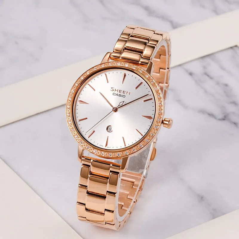 CASIO SHEEN Series Swarovski Sapphire Crystal Waterproof Quartz Watch Analog SHE-4535PG-7AUPR sold by KicksCrew product image thumbnail 5