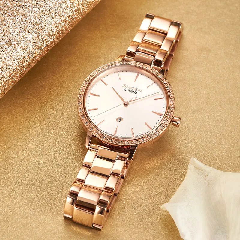 CASIO SHEEN Series Swarovski Sapphire Crystal Waterproof Quartz Watch Analog SHE-4535PG-7AUPR sold by KicksCrew product image thumbnail 2