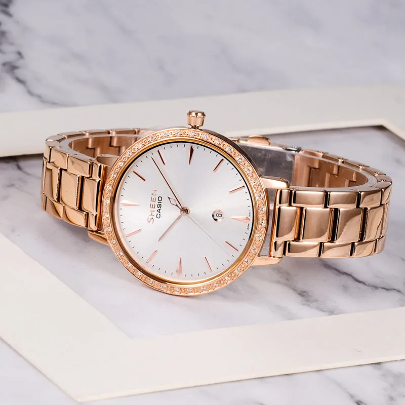 CASIO SHEEN Series Swarovski Sapphire Crystal Waterproof Quartz Watch Analog SHE-4535PG-7AUPR sold by KicksCrew product image thumbnail 4
