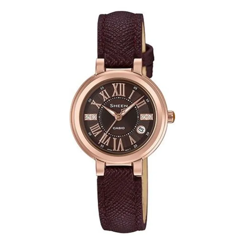CASIO SHEEN Series Quartz Brown Waterproof Analog SHE-4029PGL-5A sold by KicksCrew