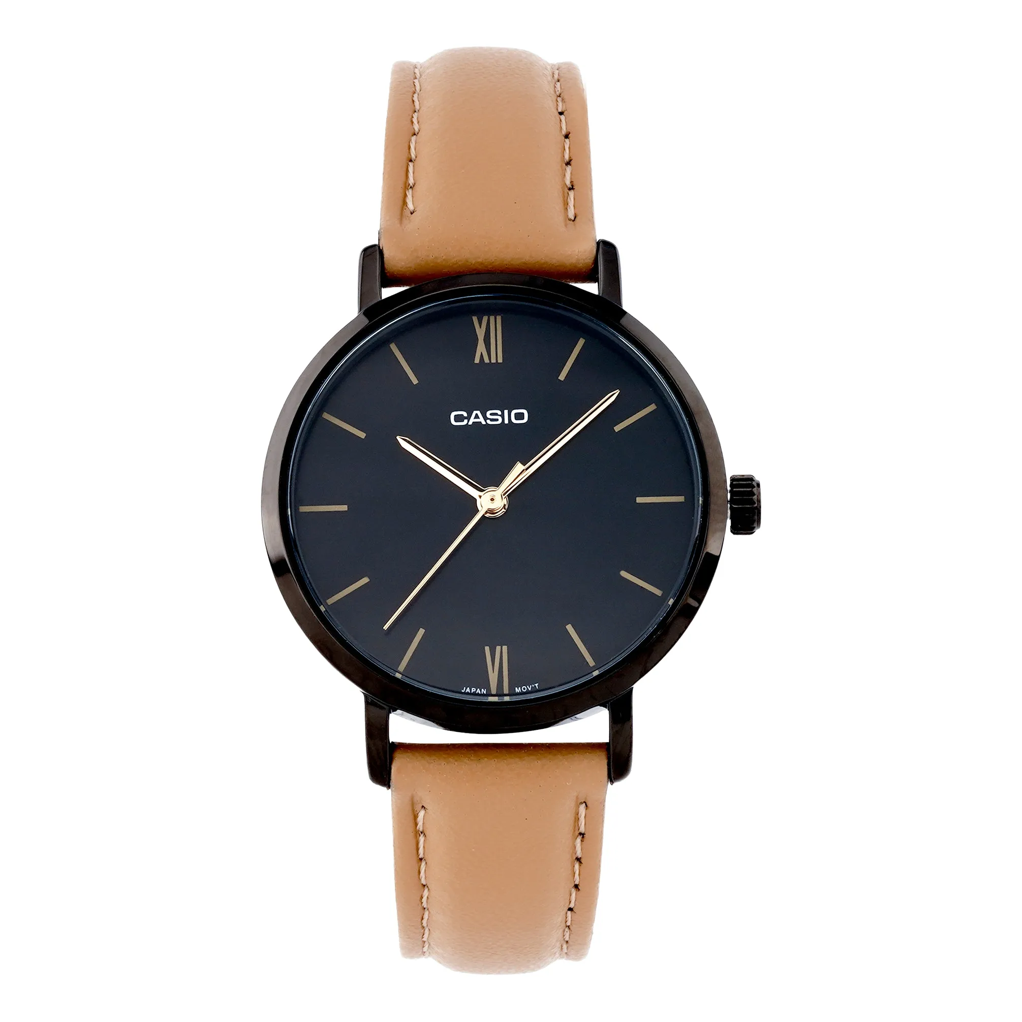 CASIO Minimalistic Fashion Khaki Strap Watch Analog LTP-VT02BL-1A sold by KicksCrew