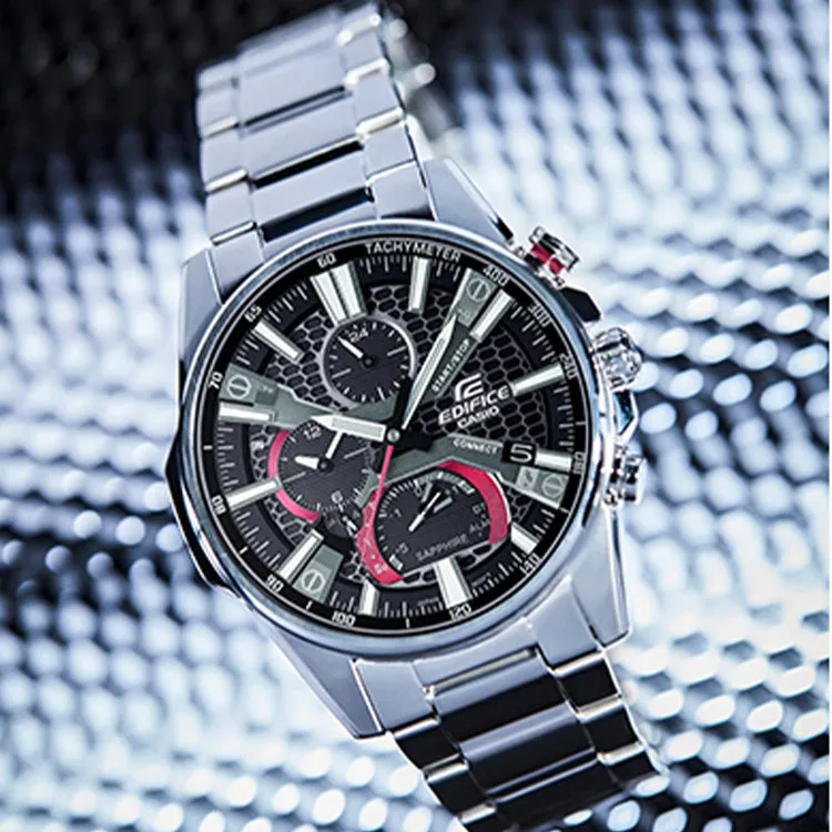 Casio Edifice Classic Solar Powered Analog Watch 'Black Silver' EQB-1200YD-1APR sold by KicksCrew product image thumbnail 5