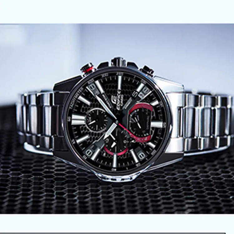 Casio Edifice Classic Solar Powered Analog Watch 'Black Silver' EQB-1200YD-1APR sold by KicksCrew product image thumbnail 3