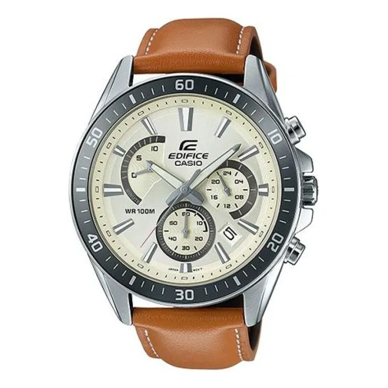 CASIO EDIFICE Business Style Men Brown Mens Analog EFR-552L-7AV sold by KicksCrew