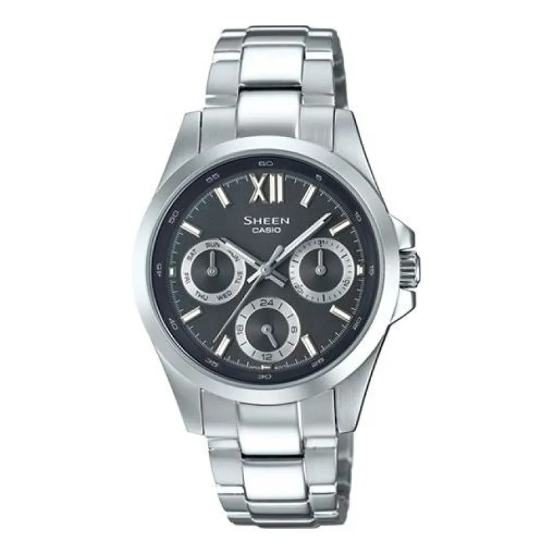 CASIO SHEEN Series Waterproof Quartz Silver/Gray Sapphire Crystal Analog SHE-3512D-1AUPR sold by KicksCrew