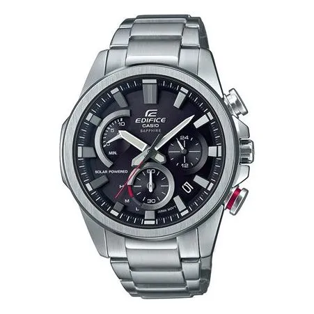 CASIO EDIFICE Quartz Sapphire Crystal Solar Powered Mens Silver/Black Analog EFB-640SBD-1A1UPR sold by KicksCrew