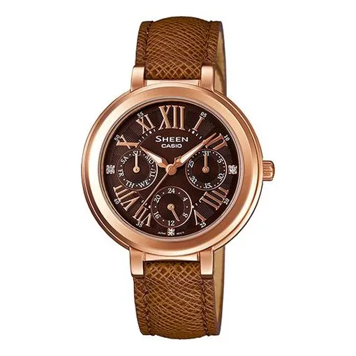 CASIO Sheen Ladies Brown Analog SHE-3034GL-5A sold by KicksCrew