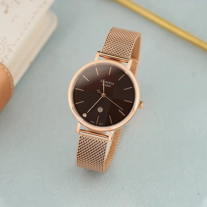 Casio Sheen Stylish Simplicity Analog Watch 'Rose Gold Red' SHE-4547PGM-5AUPR sold by KicksCrew product image thumbnail 5