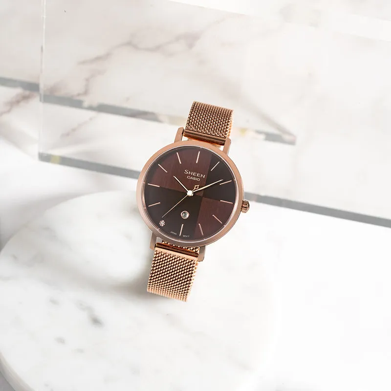 Casio Sheen Stylish Simplicity Analog Watch 'Rose Gold Red' SHE-4547PGM-5AUPR sold by KicksCrew product image thumbnail 2