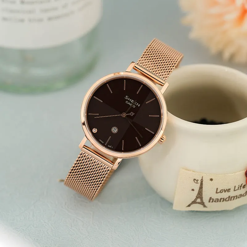 Casio Sheen Stylish Simplicity Analog Watch 'Rose Gold Red' SHE-4547PGM-5AUPR sold by KicksCrew product image thumbnail 4