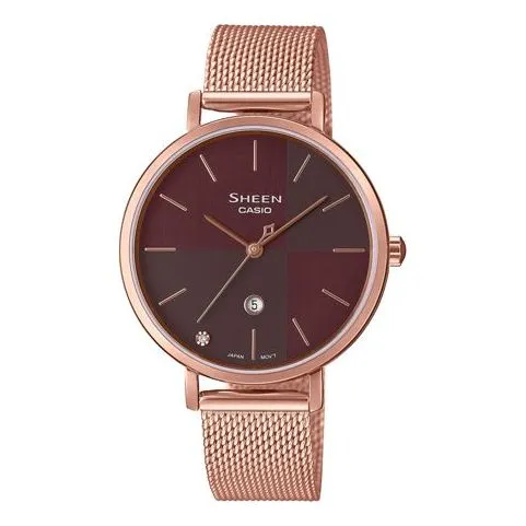 Casio Sheen Stylish Simplicity Analog Watch 'Rose Gold Red' SHE-4547PGM-5AUPR sold by KicksCrew