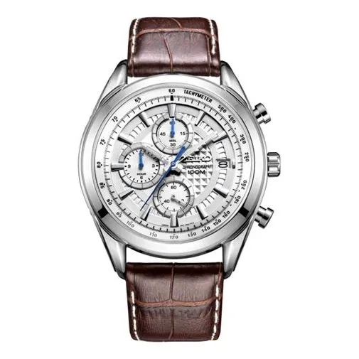 Men's SEIKO Three Eyes Dial Belt Quartz Watch White SSB181J1 sold by KicksCrew