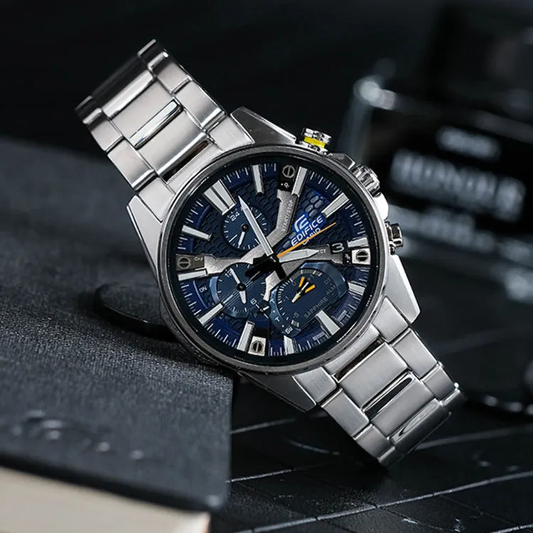 Casio Edifice Classic Solar Powered Analog Watch 'Blue Silver' EQB-1200YD-2APR sold by KicksCrew product image thumbnail 4