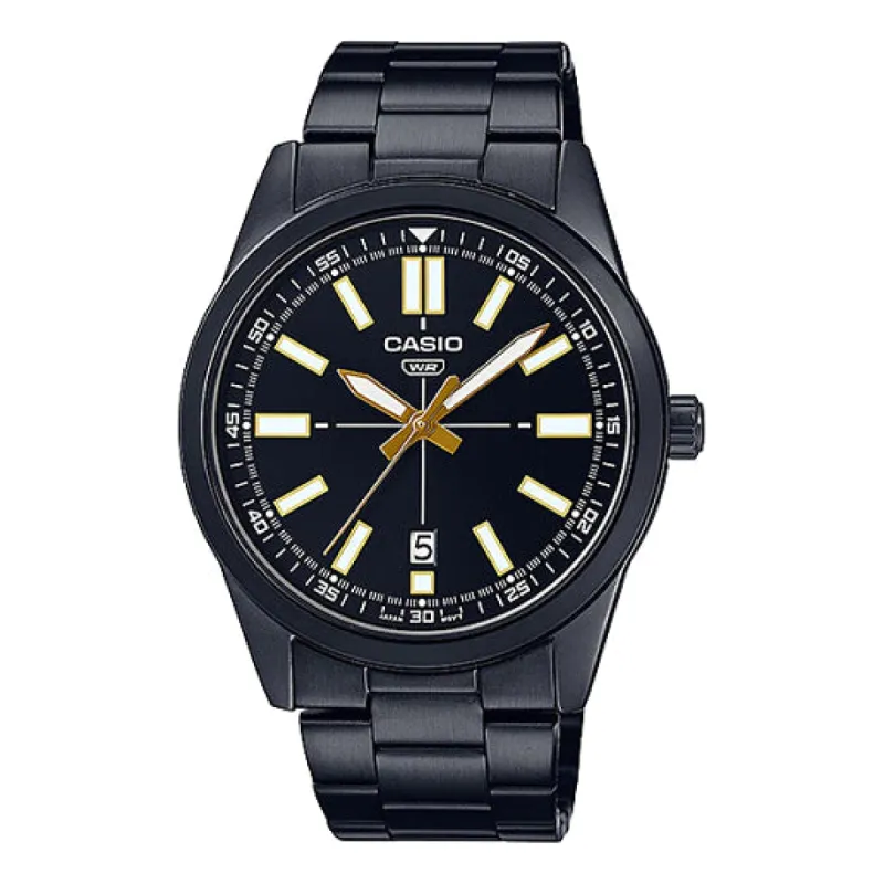 Casio Dress Pointer Display Analog Watch 'Metallic Black White' MTP-VD02B-1E sold by KicksCrew