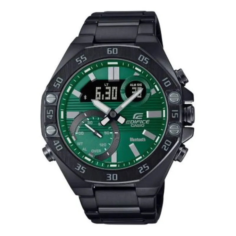 Men's CASIO EDIFICE Series Classic Solar Powered Business Waterproof Watch Quartz Mens Analog/Digital Combo ECB-10YDC-3APR sold by KicksCrew