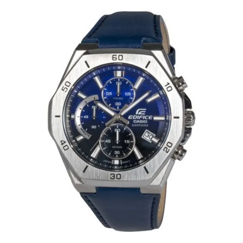 Men's CASIO Edifice Fashion Business Classic Three Eyes Octagonal Dial Blue Watch Mens Analog EFB-680L-2AVUPR sold by KicksCrew