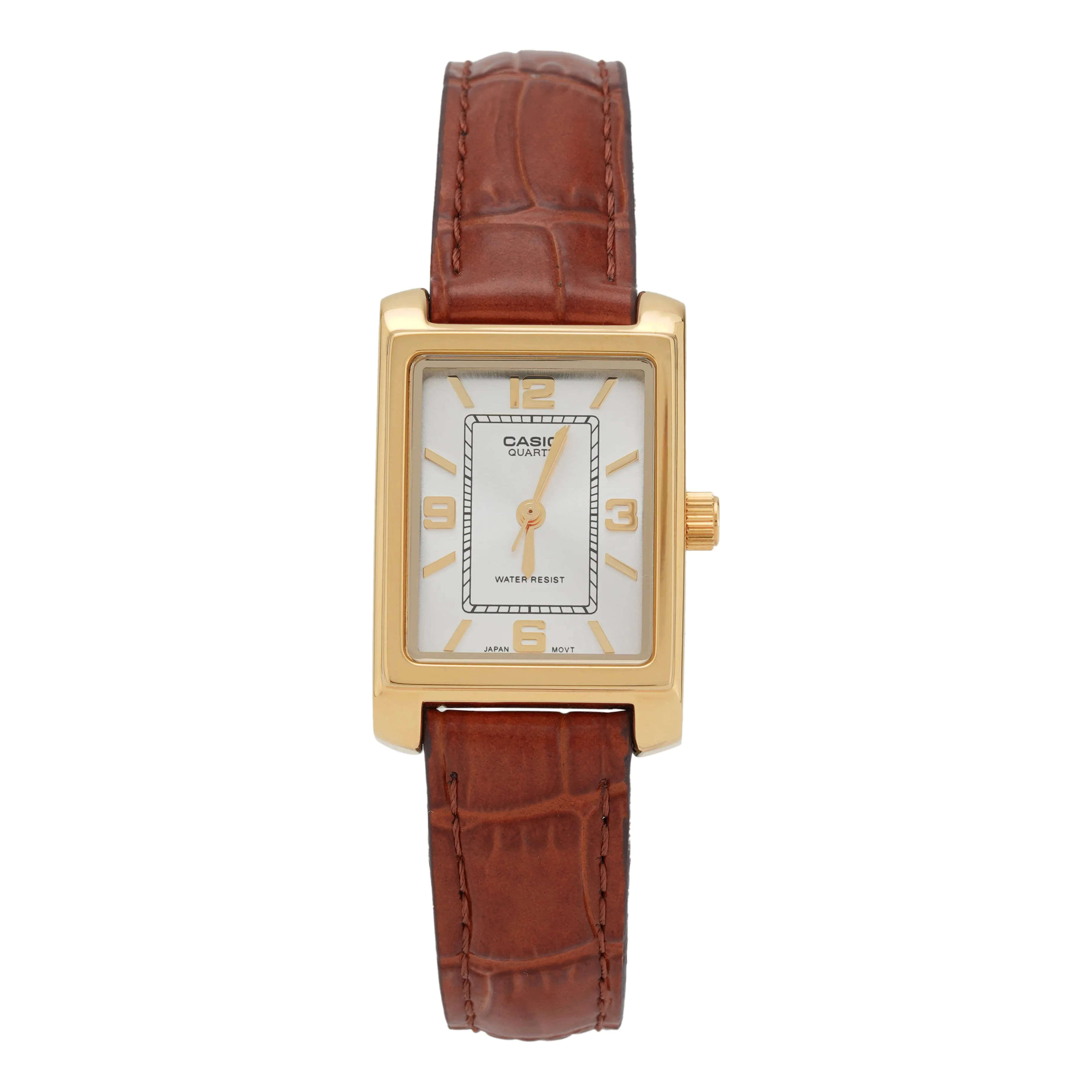 CASIO Small Square Table Brown Analog LTP-1234PGL-7AEF sold by KicksCrew