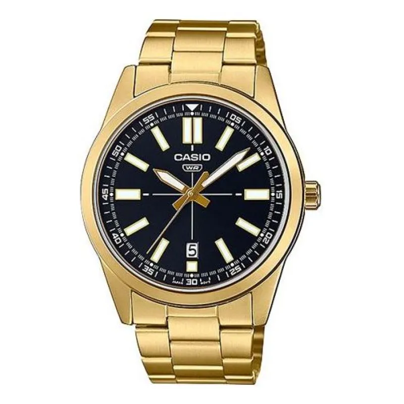 Casio Dress Pointer Display Analog Watch 'Gold Black' MTP-VD02G-1E sold by KicksCrew